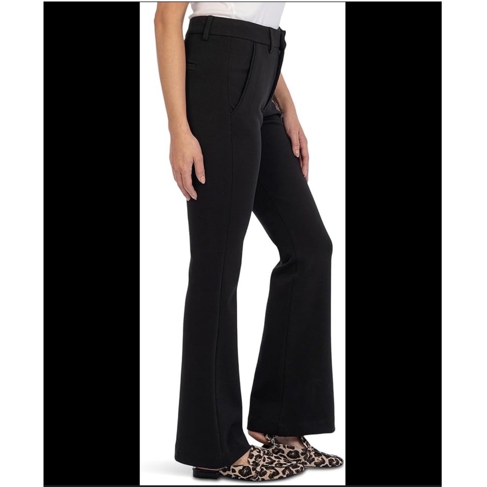KUT from the Kloth Ana High Rise Fab‎ Ab Flare Trousers Black Knot Ponte size 16